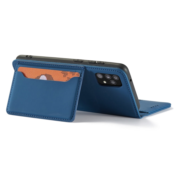 For Samsung Galaxy A52 5G / 4G Strong Magnetism Liquid Feel Horizontal Flip Leather Case with Holder & Card Slots & Wallet