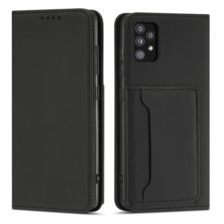 For Samsung Galaxy A72 5G / 4G Strong Magnetism Liquid Feel Horizontal Flip Leather Case with Holder & Card Slots & Wallet
