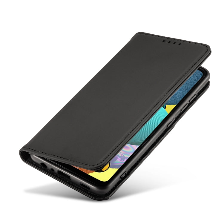 For Samsung Galaxy A72 5G / 4G Strong Magnetism Liquid Feel Horizontal Flip Leather Case with Holder & Card Slots & Wallet