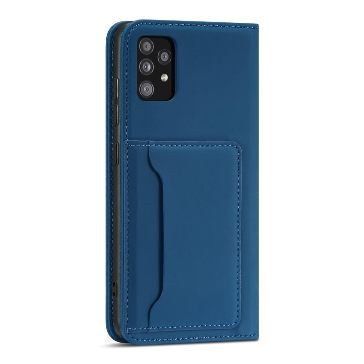 For Samsung Galaxy A72 5G / 4G Strong Magnetism Liquid Feel Horizontal Flip Leather Case with Holder & Card Slots & Wallet