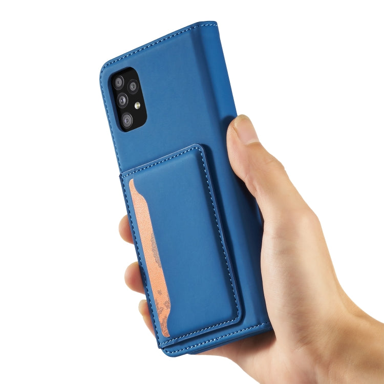 For Samsung Galaxy A72 5G / 4G Strong Magnetism Liquid Feel Horizontal Flip Leather Case with Holder & Card Slots & Wallet