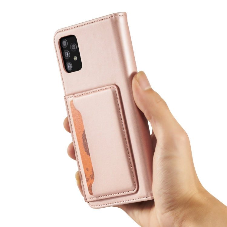 For Samsung Galaxy A72 5G / 4G Strong Magnetism Liquid Feel Horizontal Flip Leather Case with Holder & Card Slots & Wallet