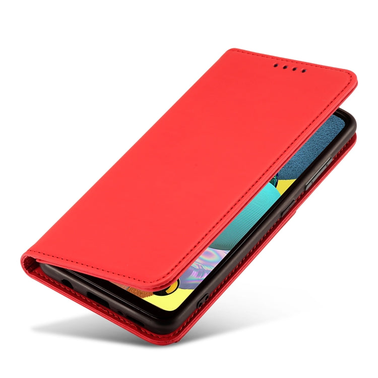 For Samsung Galaxy A12 5G Strong Magnetism Liquid Feel Horizontal Flip Leather Case with Holder & Card Slots & Wallet