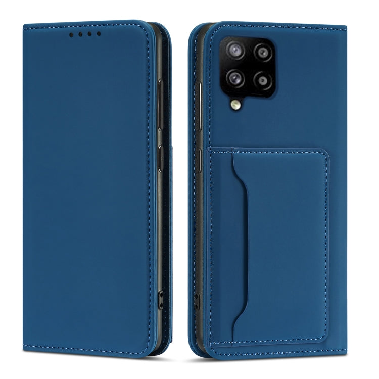For Samsung Galaxy A12 5G Strong Magnetism Liquid Feel Horizontal Flip Leather Case with Holder & Card Slots & Wallet
