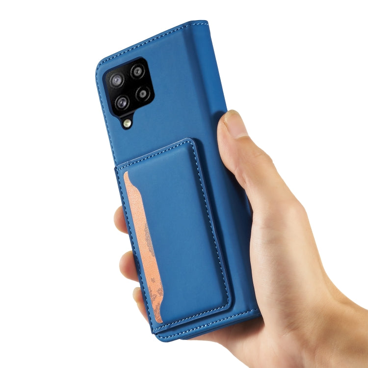 For Samsung Galaxy A12 5G Strong Magnetism Liquid Feel Horizontal Flip Leather Case with Holder & Card Slots & Wallet