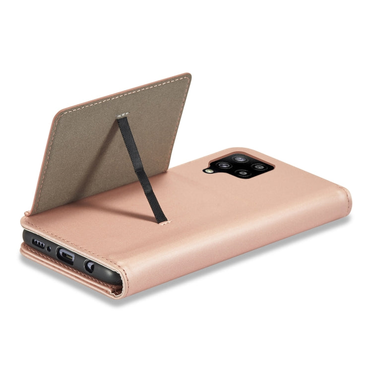 For Samsung Galaxy A12 5G Strong Magnetism Liquid Feel Horizontal Flip Leather Case with Holder & Card Slots & Wallet
