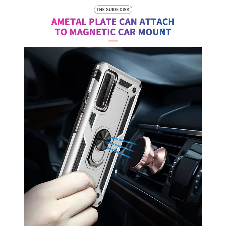 For Huawei P Smart 2021 Shockproof TPU + PC Protective Case with 360 Degree Rotating Holder