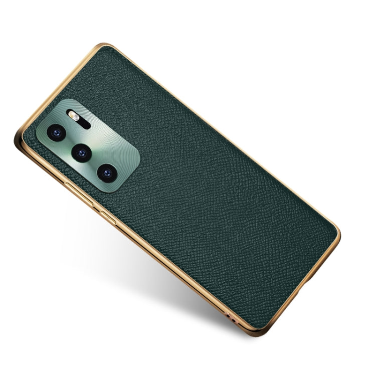 Cowhide Palm Print Shockproof Precise Hole Protective Case For Huawei P40