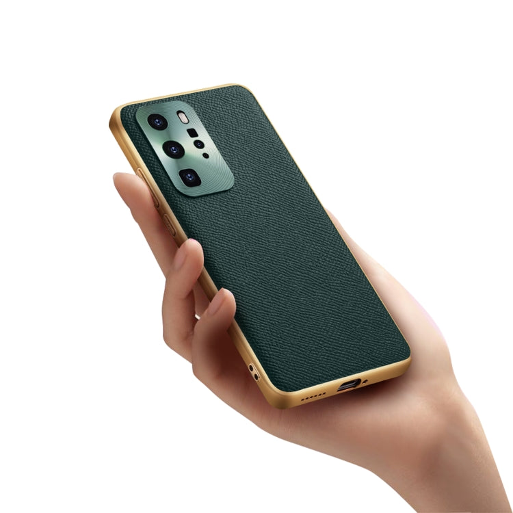 Cowhide Palm Print Shockproof Precise Hole Protective Case For Huawei P40