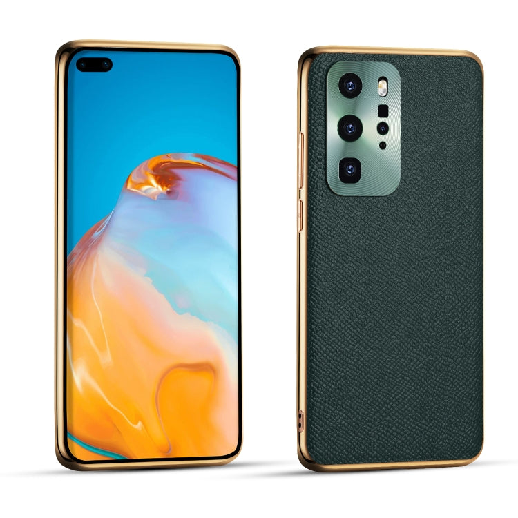 Cowhide Palm Print Shockproof Precise Hole Protective Case For Huawei P40 Pro
