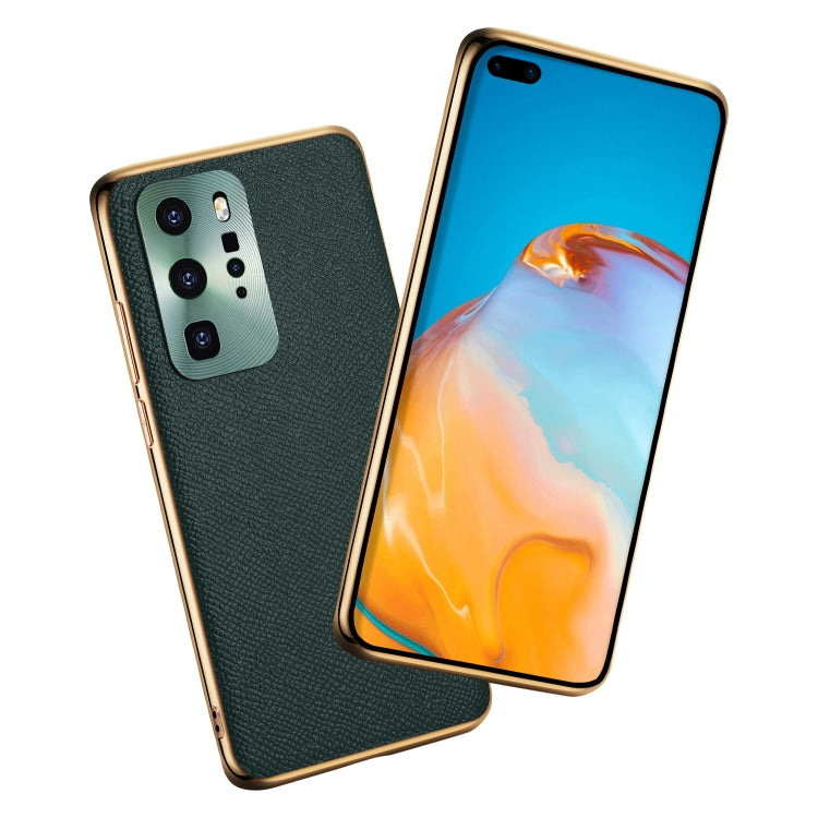 Cowhide Palm Print Shockproof Precise Hole Protective Case For Huawei P40 Pro Plus
