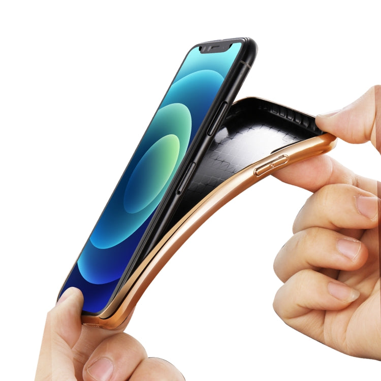 For iPhone X / XS Cowhide Palm Print Shockproof Precise Hole Protective Case