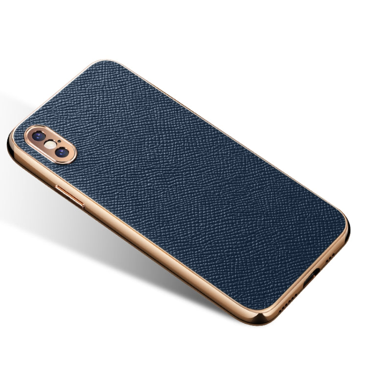For iPhone X / XS Cowhide Palm Print Shockproof Precise Hole Protective Case