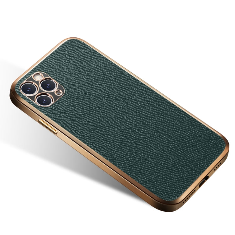 For iPhone 11 Pro Cowhide Palm Print Shockproof Precise Hole Protective Case
