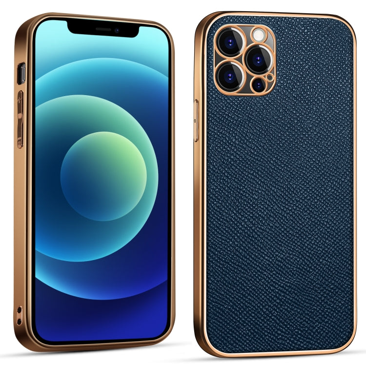 For iPhone 11 Pro Max Cowhide Palm Print Shockproof Precise Hole Protective Case