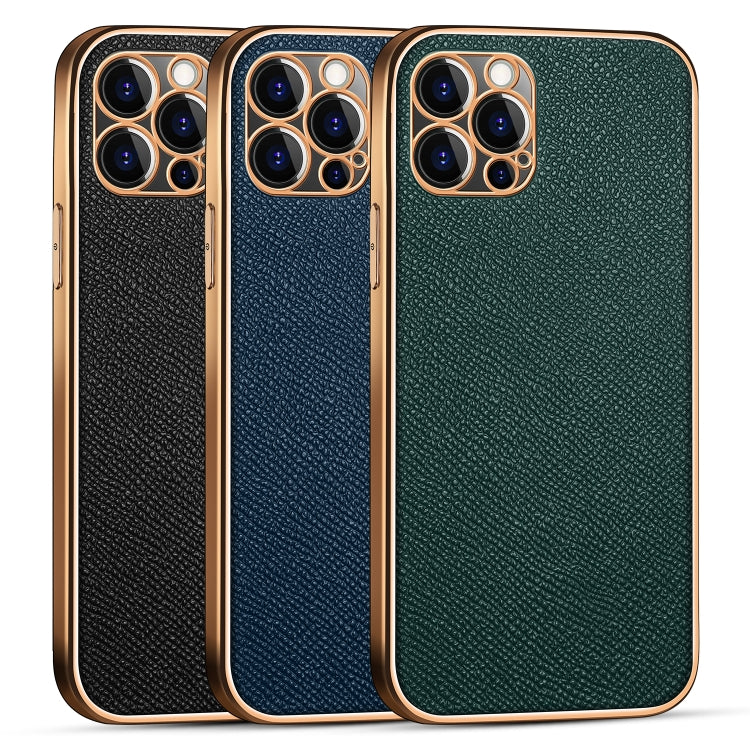 For iPhone 12 Pro Cowhide Palm Print Shockproof Precise Hole Protective Case