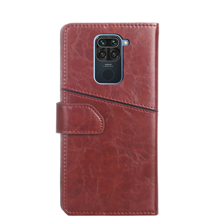 For Xiaomi Redmi Note 9 Geometric Stitching Horizontal Flip TPU + PU Leather Case with Holder & Card Slots & Wallet