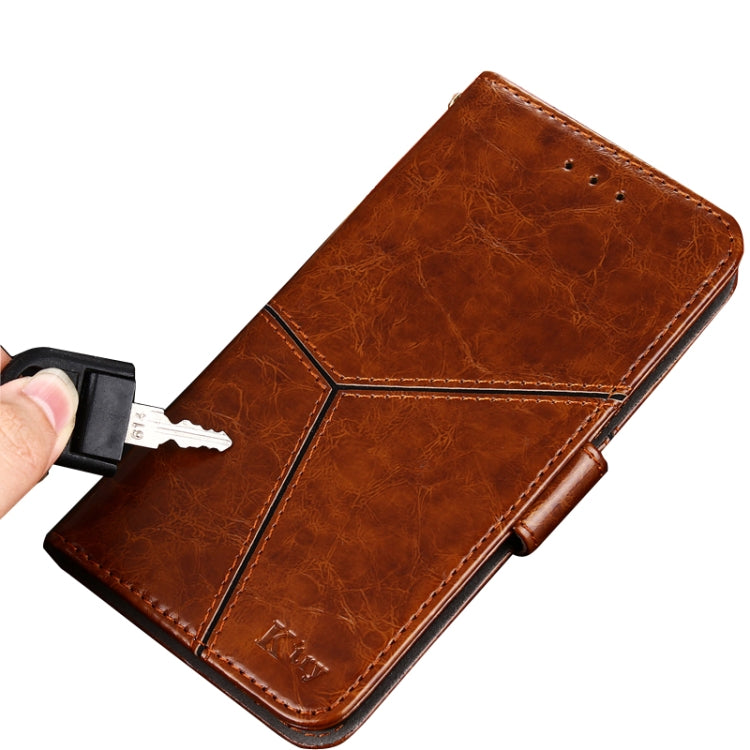 For Xiaomi Redmi Note 9 Geometric Stitching Horizontal Flip TPU + PU Leather Case with Holder & Card Slots & Wallet