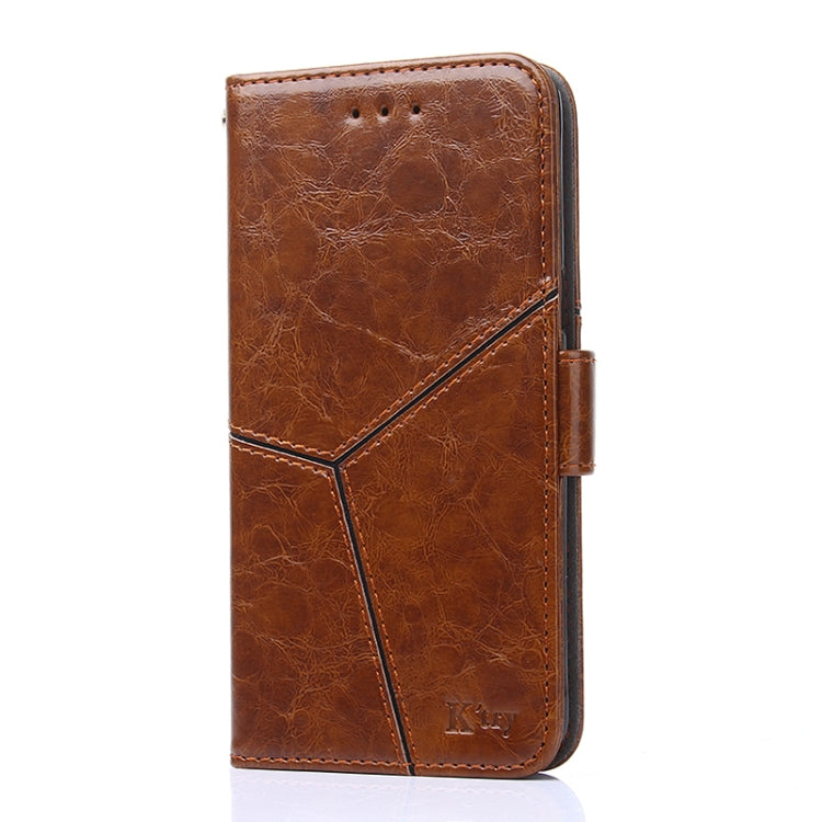 For Xiaomi Redmi Note 9 Geometric Stitching Horizontal Flip TPU + PU Leather Case with Holder & Card Slots & Wallet