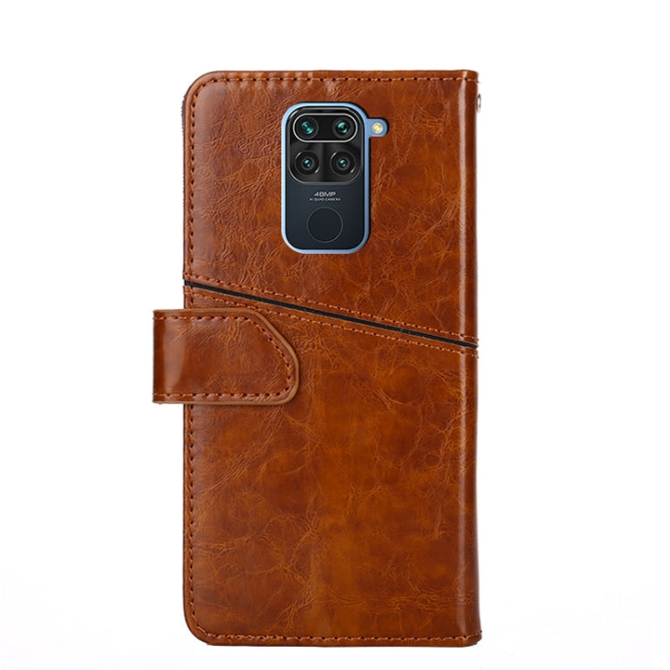 For Xiaomi Redmi Note 9 Geometric Stitching Horizontal Flip TPU + PU Leather Case with Holder & Card Slots & Wallet