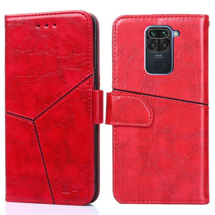 For Xiaomi Redmi Note 9 Geometric Stitching Horizontal Flip TPU + PU Leather Case with Holder & Card Slots & Wallet