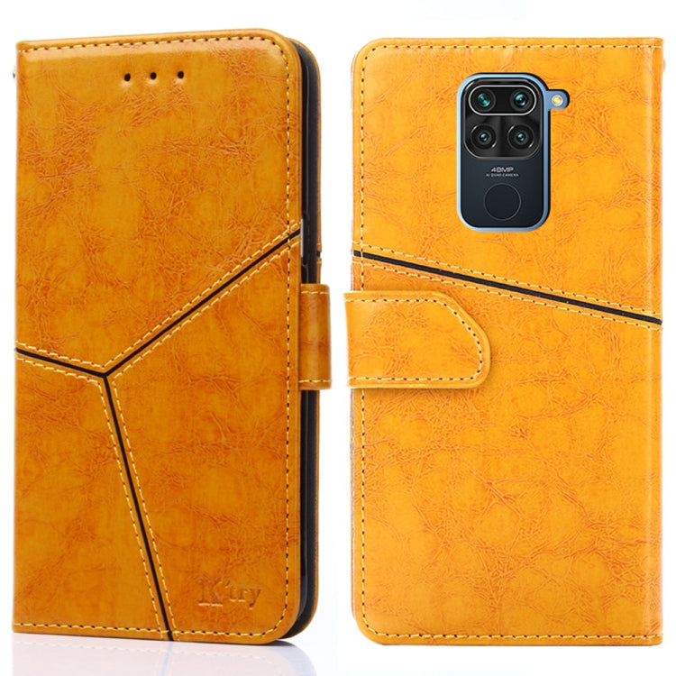 For Xiaomi Redmi Note 9 Geometric Stitching Horizontal Flip TPU + PU Leather Case with Holder & Card Slots & Wallet