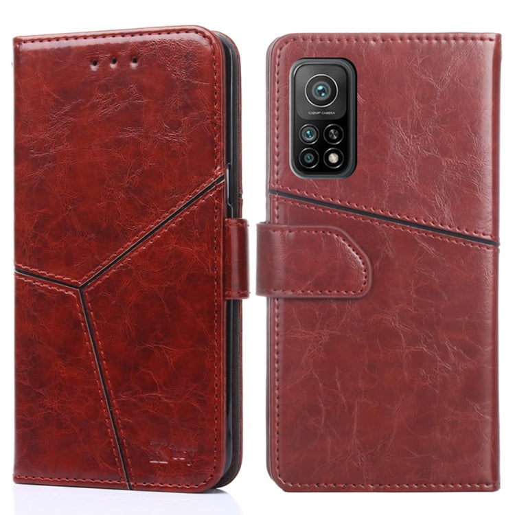 For Xiaomi Redmi K30S Geometric Stitching Horizontal Flip TPU + PU Leather Case with Holder & Card Slots & Wallet