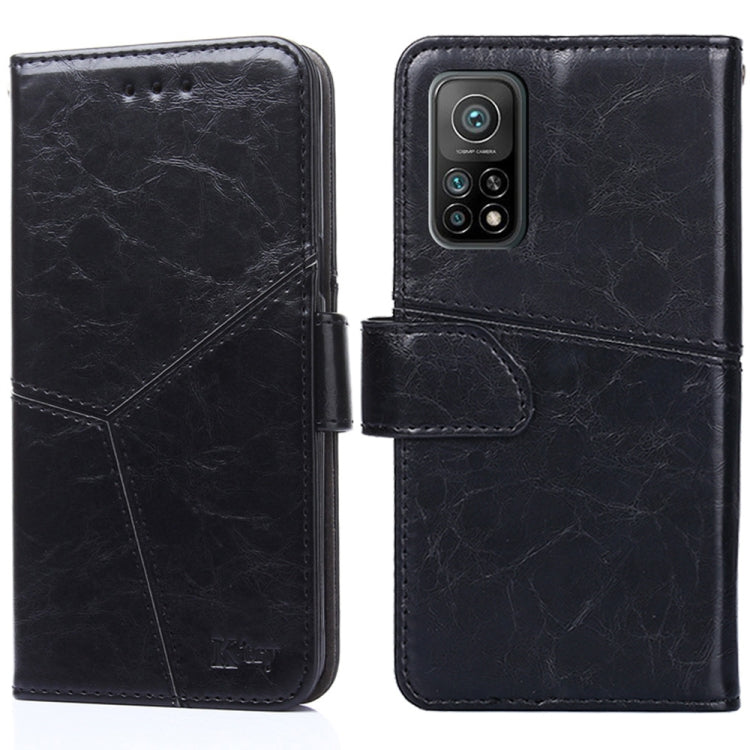 For Xiaomi Mi 10T / 10T Pro Geometric Stitching Horizontal Flip TPU + PU Leather Case with Holder & Card Slots & Wallet