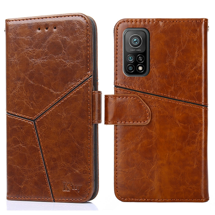 For Xiaomi Mi 10T / 10T Pro Geometric Stitching Horizontal Flip TPU + PU Leather Case with Holder & Card Slots & Wallet