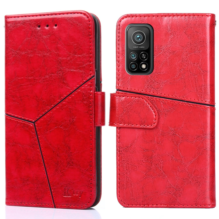 For Xiaomi Mi 10T / 10T Pro Geometric Stitching Horizontal Flip TPU + PU Leather Case with Holder & Card Slots & Wallet