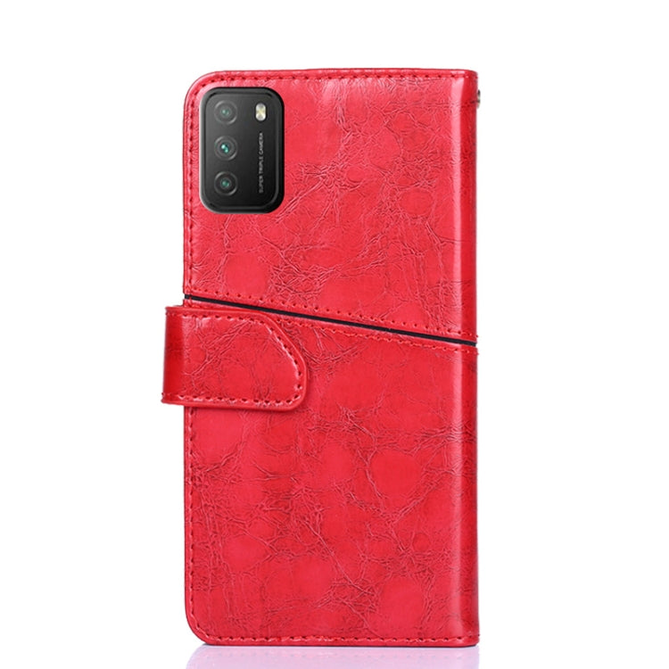 For Xiaomi Poco M3 Geometric Stitching Horizontal Flip TPU + PU Leather Case with Holder & Card Slots & Wallet