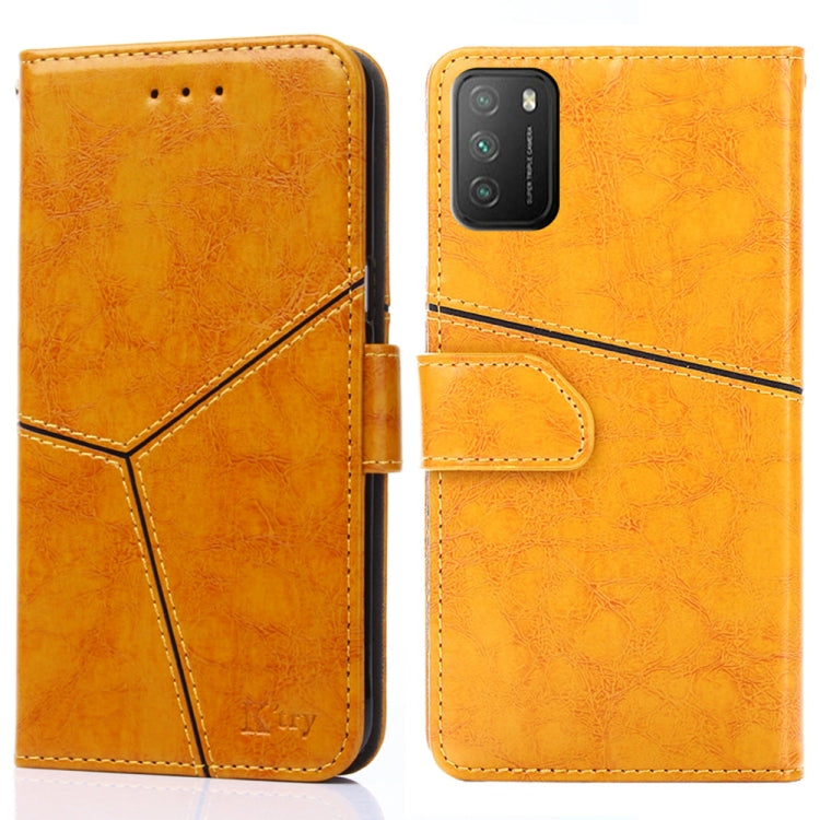 For Xiaomi Poco M3 Geometric Stitching Horizontal Flip TPU + PU Leather Case with Holder & Card Slots & Wallet