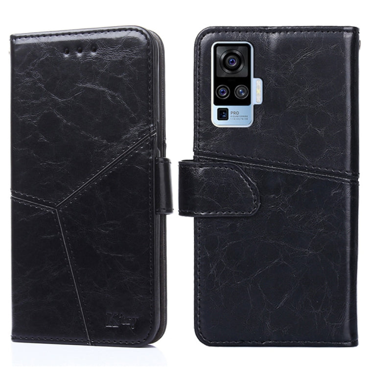 For vivo X50 Pro Geometric Stitching Horizontal Flip TPU + PU Leather Case with Holder & Card Slots & Wallet