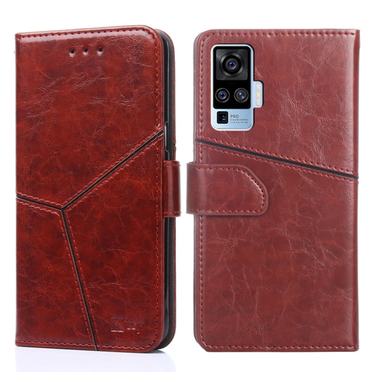 For vivo X50 Pro Geometric Stitching Horizontal Flip TPU + PU Leather Case with Holder & Card Slots & Wallet