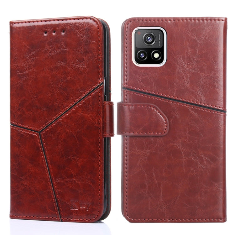 For vivo Y52S 5G Geometric Stitching Horizontal Flip TPU + PU Leather Case with Holder & Card Slots & Wallet