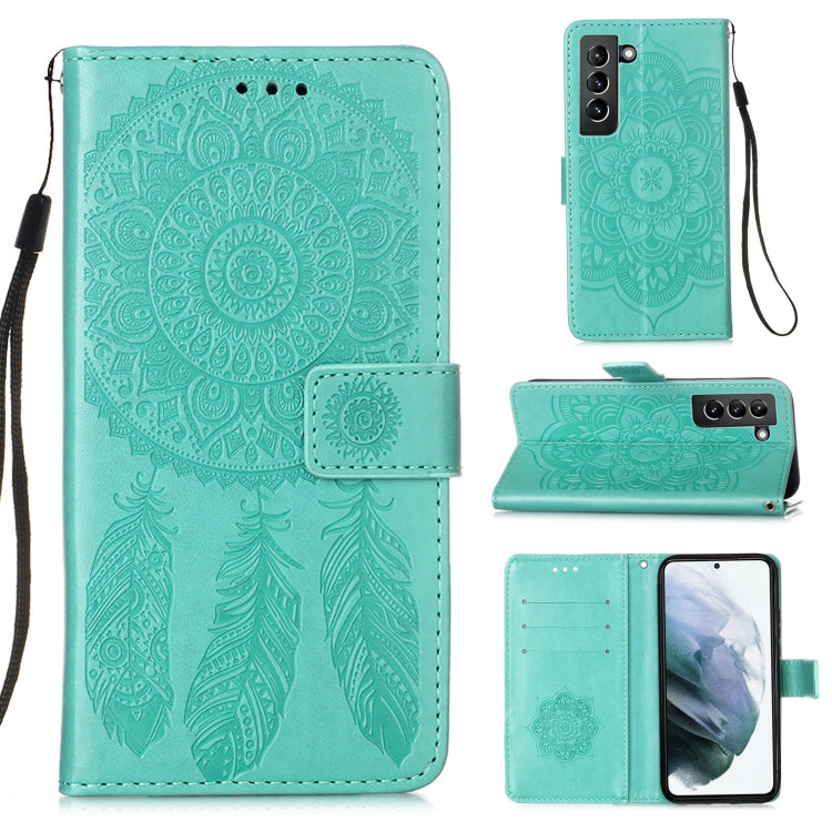 For Samsung Galaxy S21+ 5G Dream Catcher Printing Horizontal Flip Leather Case with Holder & Card Slots & Wallet & Lanyard