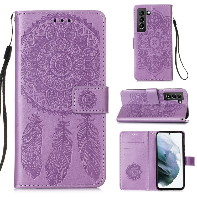 For Samsung Galaxy S21+ 5G Dream Catcher Printing Horizontal Flip Leather Case with Holder & Card Slots & Wallet & Lanyard