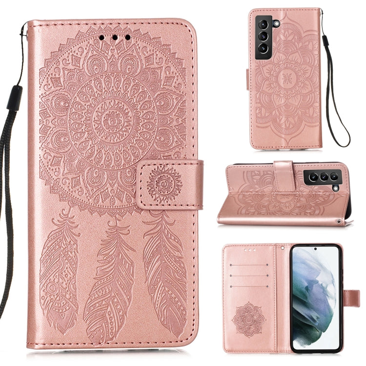 For Samsung Galaxy S21+ 5G Dream Catcher Printing Horizontal Flip Leather Case with Holder & Card Slots & Wallet & Lanyard