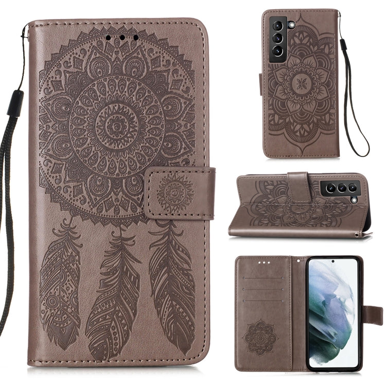 For Samsung Galaxy S21+ 5G Dream Catcher Printing Horizontal Flip Leather Case with Holder & Card Slots & Wallet & Lanyard