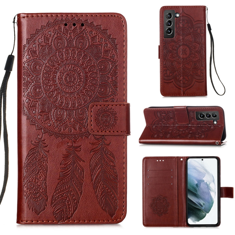 For Samsung Galaxy S21+ 5G Dream Catcher Printing Horizontal Flip Leather Case with Holder & Card Slots & Wallet & Lanyard