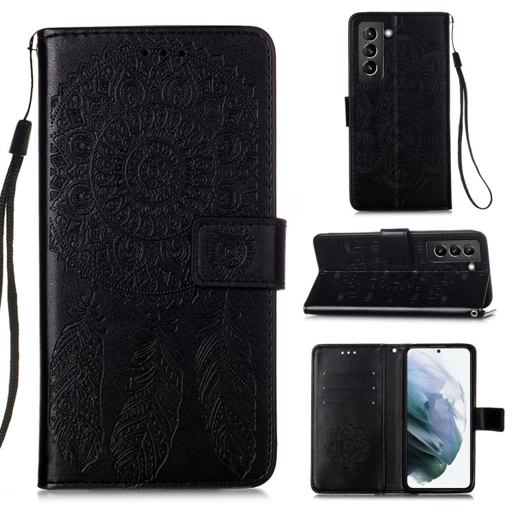 For Samsung Galaxy S21+ 5G Dream Catcher Printing Horizontal Flip Leather Case with Holder & Card Slots & Wallet & Lanyard