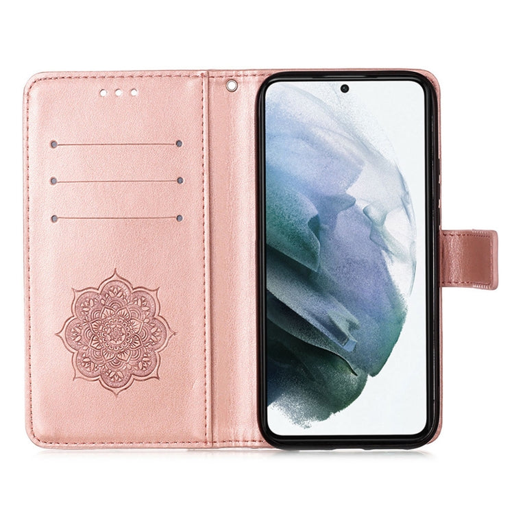 For Samsung Galaxy S21 5G Dream Catcher Printing Horizontal Flip Leather Case with Holder & Card Slots & Wallet & Lanyard