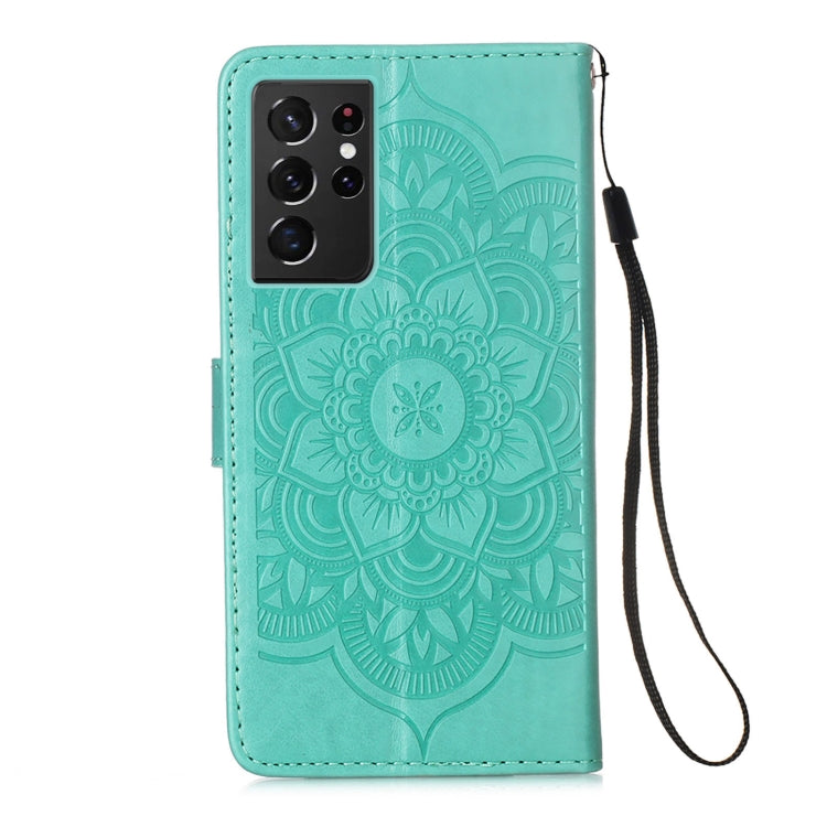 For Samsung Galaxy S21 Ultra 5G Dream Catcher Printing Horizontal Flip Leather Case with Holder & Card Slots & Wallet & Lanyard