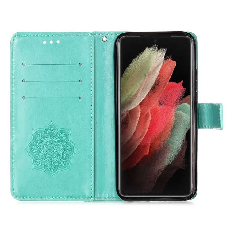 For Samsung Galaxy S21 Ultra 5G Dream Catcher Printing Horizontal Flip Leather Case with Holder & Card Slots & Wallet & Lanyard