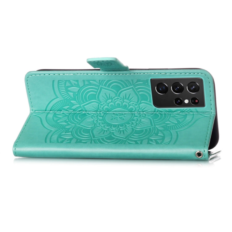 For Samsung Galaxy S21 Ultra 5G Dream Catcher Printing Horizontal Flip Leather Case with Holder & Card Slots & Wallet & Lanyard