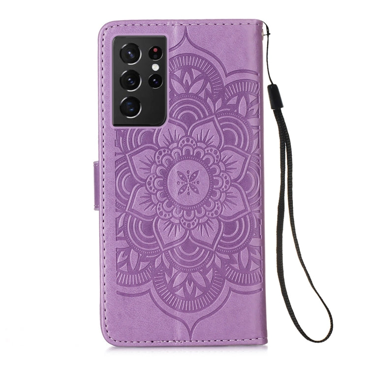 For Samsung Galaxy S21 Ultra 5G Dream Catcher Printing Horizontal Flip Leather Case with Holder & Card Slots & Wallet & Lanyard