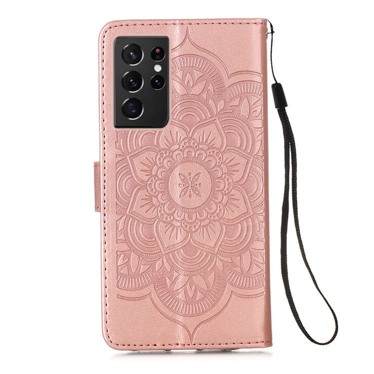 For Samsung Galaxy S21 Ultra 5G Dream Catcher Printing Horizontal Flip Leather Case with Holder & Card Slots & Wallet & Lanyard