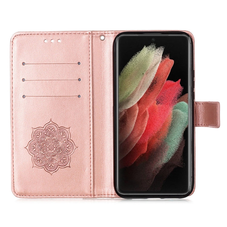 For Samsung Galaxy S21 Ultra 5G Dream Catcher Printing Horizontal Flip Leather Case with Holder & Card Slots & Wallet & Lanyard