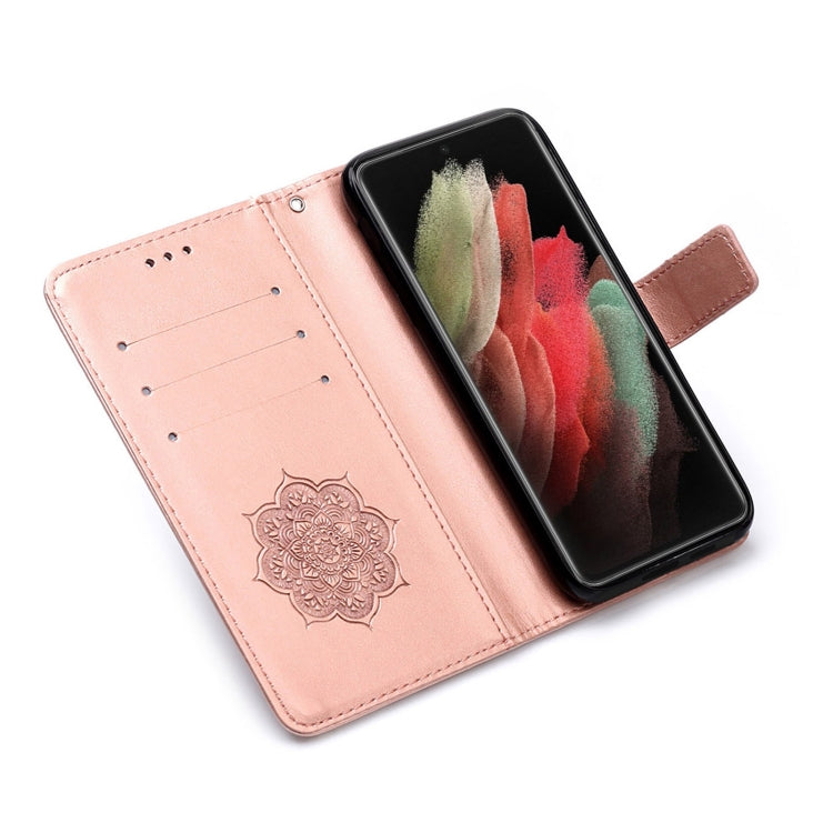 For Samsung Galaxy S21 Ultra 5G Dream Catcher Printing Horizontal Flip Leather Case with Holder & Card Slots & Wallet & Lanyard