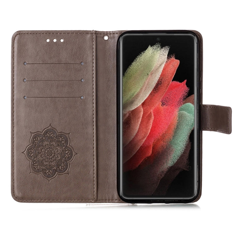 For Samsung Galaxy S21 Ultra 5G Dream Catcher Printing Horizontal Flip Leather Case with Holder & Card Slots & Wallet & Lanyard